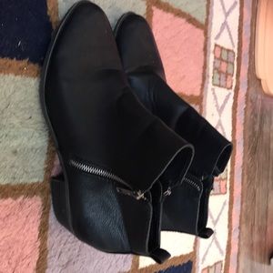 Black faux leather Ankle Boot